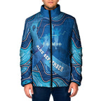 Australia Blue September Running Padded Jacket Blue Ribbon I'm Running For My Dad