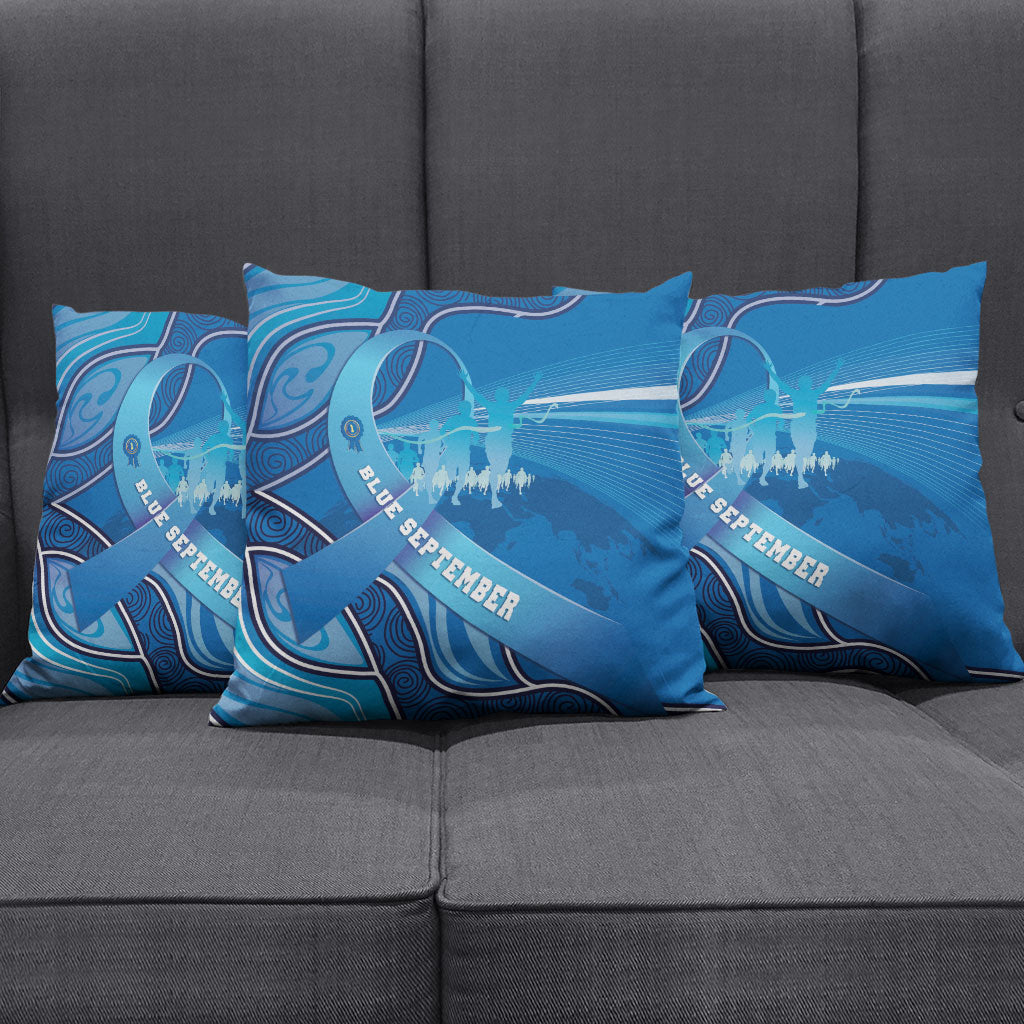 Australia Blue September Running Pillow Cover Blue Ribbon I'm Running For My Dad