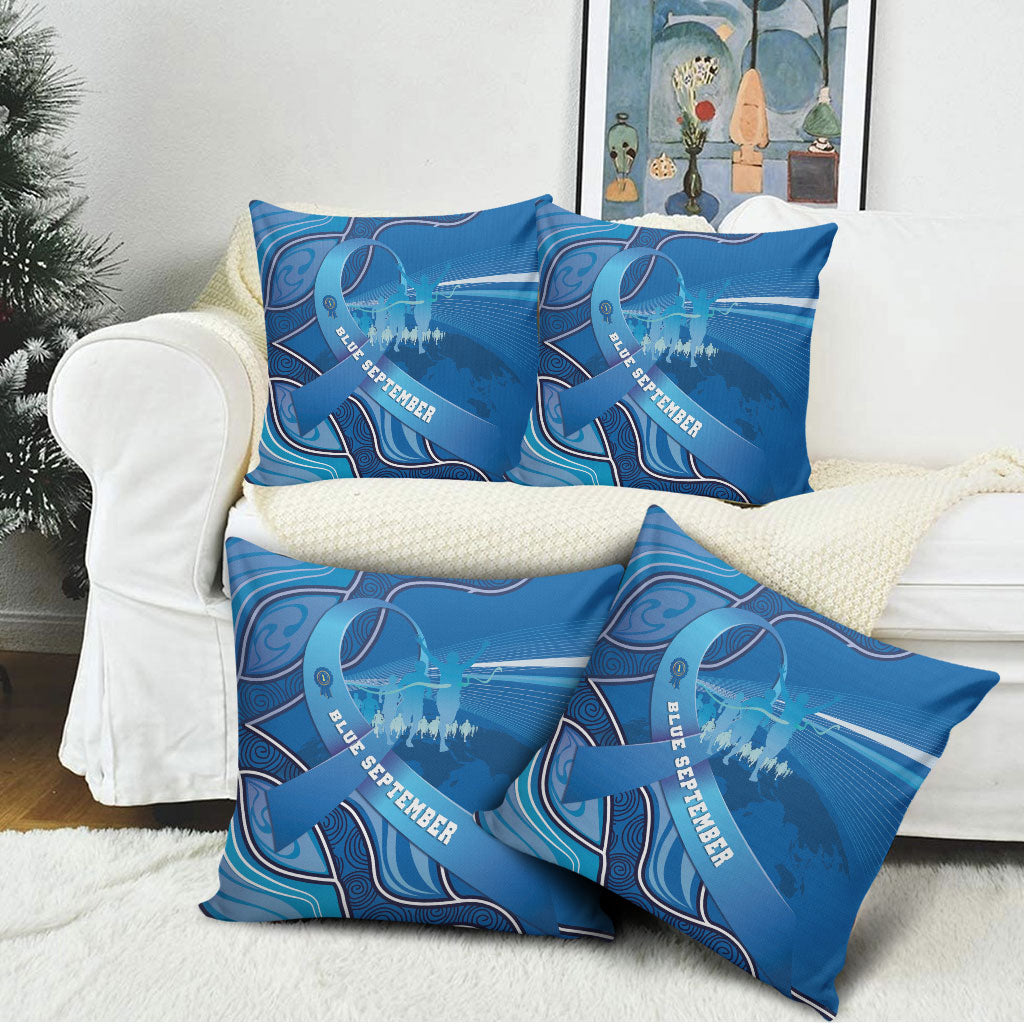 Australia Blue September Running Pillow Cover Blue Ribbon I'm Running For My Dad