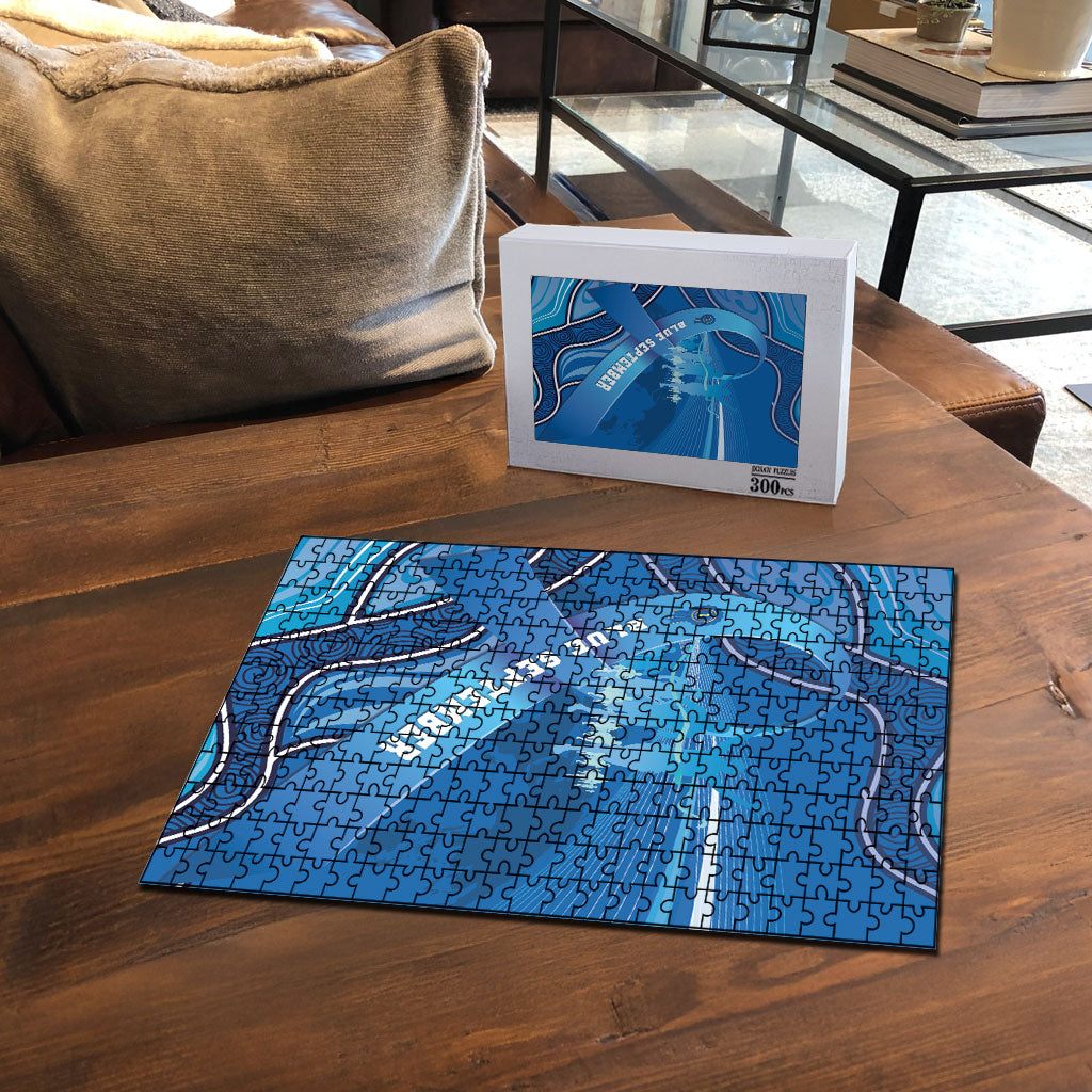 Australia Blue September Running Puzzle Blue Ribbon I'm Running For My Dad