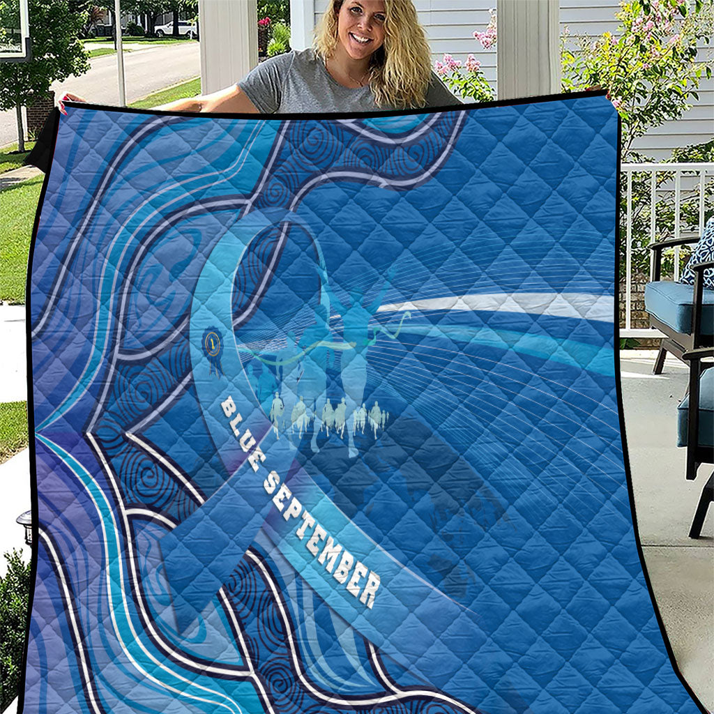 Australia Blue September Running Quilt Blue Ribbon I'm Running For My Dad