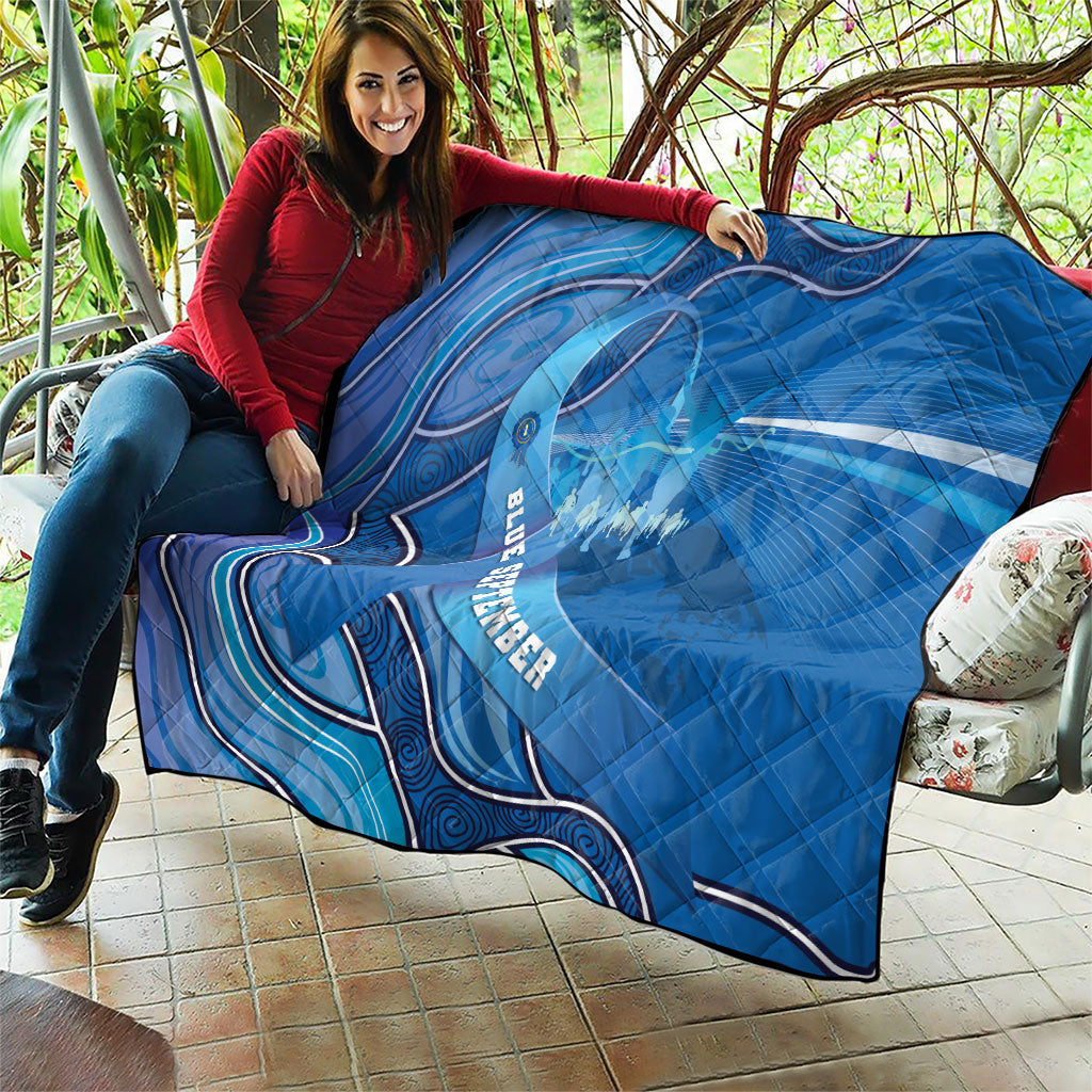 Australia Blue September Running Quilt Blue Ribbon I'm Running For My Dad