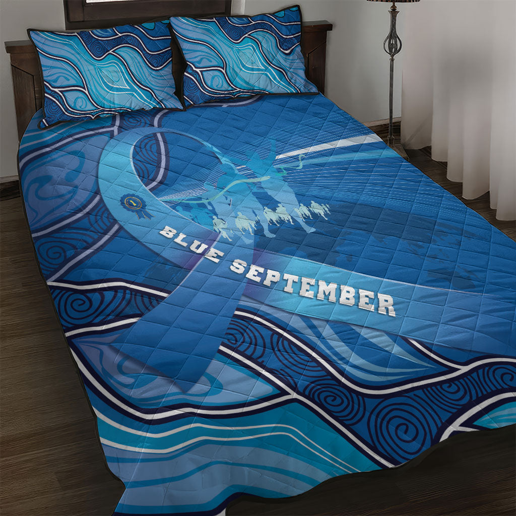 Australia Blue September Running Quilt Bed Set Blue Ribbon I'm Running For My Dad