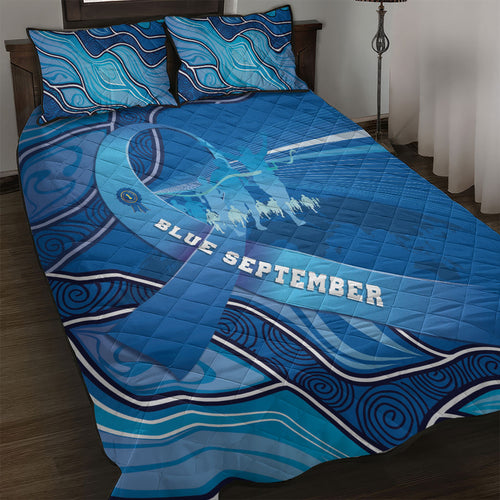 Australia Blue September Running Quilt Bed Set Blue Ribbon I'm Running For My Dad