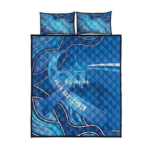 Australia Blue September Running Quilt Bed Set Blue Ribbon I'm Running For My Dad