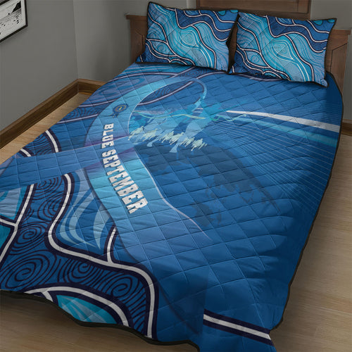 Australia Blue September Running Quilt Bed Set Blue Ribbon I'm Running For My Dad