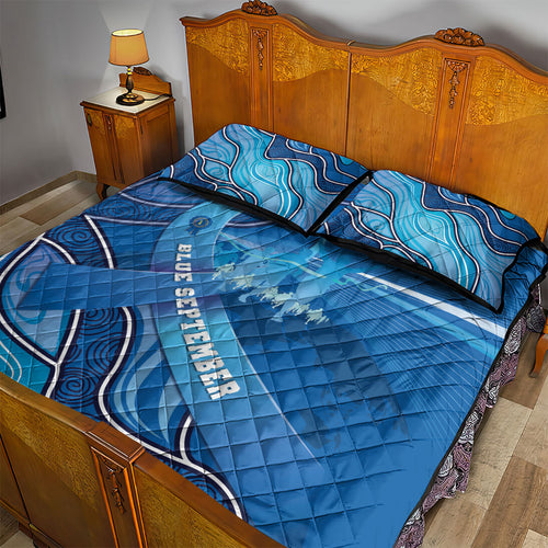 Australia Blue September Running Quilt Bed Set Blue Ribbon I'm Running For My Dad