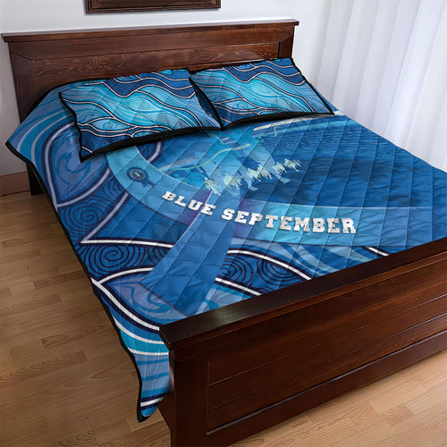 Australia Blue September Running Quilt Bed Set Blue Ribbon I'm Running For My Dad