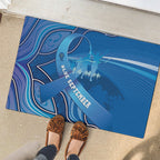 Australia Blue September Running Rubber Doormat Blue Ribbon I'm Running For My Dad