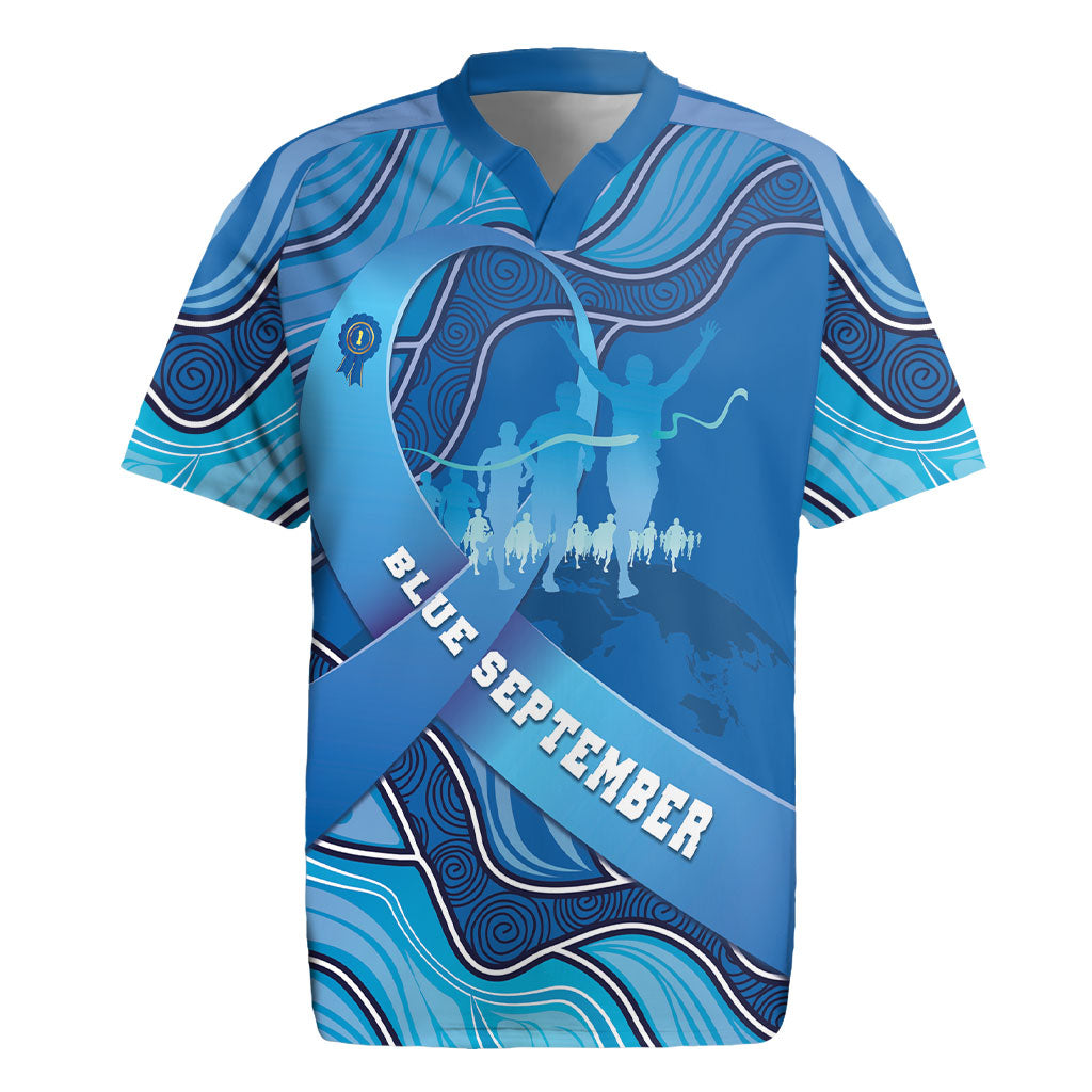 Australia Blue September Running Rugby Jersey Blue Ribbon I'm Running For My Dad