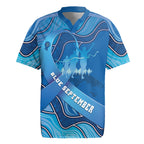 Australia Blue September Running Rugby Jersey Blue Ribbon I'm Running For My Dad