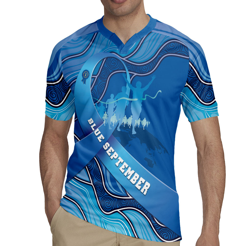 Australia Blue September Running Rugby Jersey Blue Ribbon I'm Running For My Dad