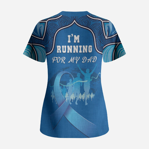 Australia Blue September Running Scrub Top Blue Ribbon I'm Running For My Dad