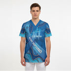Australia Blue September Running Scrub Top Blue Ribbon I'm Running For My Dad