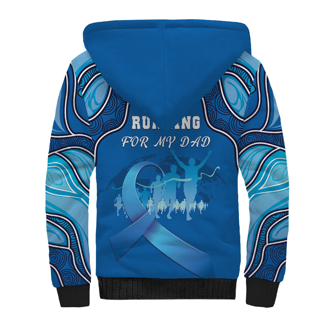 Australia Blue September Running Sherpa Hoodie Blue Ribbon I'm Running For My Dad