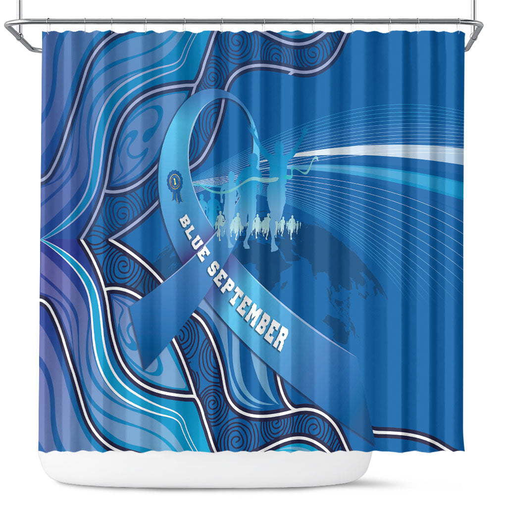 Australia Blue September Running Shower Curtain Blue Ribbon I'm Running For My Dad