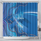 Australia Blue September Running Shower Curtain Blue Ribbon I'm Running For My Dad