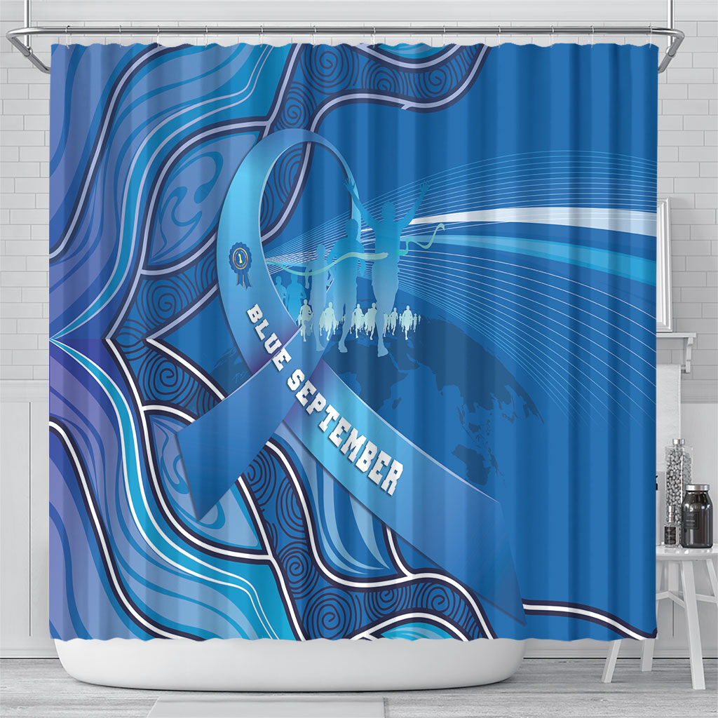 Australia Blue September Running Shower Curtain Blue Ribbon I'm Running For My Dad