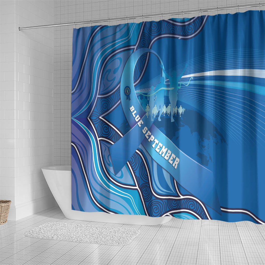 Australia Blue September Running Shower Curtain Blue Ribbon I'm Running For My Dad