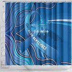 Australia Blue September Running Shower Curtain Blue Ribbon I'm Running For My Dad