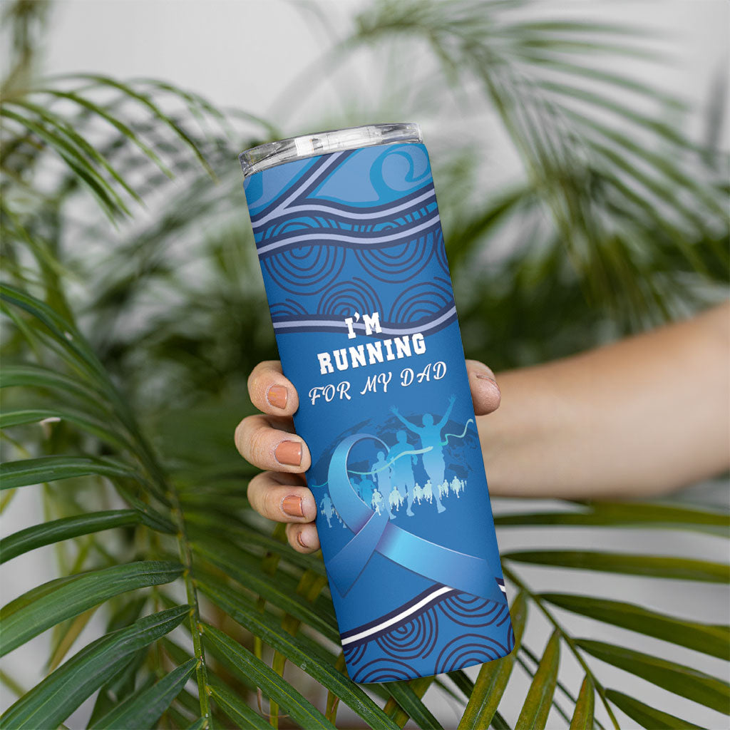 Australia Blue September Running Skinny Tumbler Blue Ribbon I'm Running For My Dad