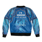 Australia Blue September Running Sleeve Zip Bomber Jacket Blue Ribbon I'm Running For My Dad