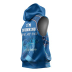 Australia Blue September Running Sleeveless Hoodie Blue Ribbon I'm Running For My Dad