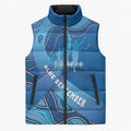 Australia Blue September Running Sleeveless Puffer Jacket Blue Ribbon I'm Running For My Dad
