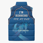 Australia Blue September Running Sleeveless Puffer Jacket Blue Ribbon I'm Running For My Dad