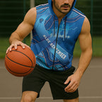 Australia Blue September Running Sleeveless Zip Hoodie Blue Ribbon I'm Running For My Dad