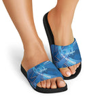 Australia Blue September Running Slide Sandals Blue Ribbon I'm Running For My Dad