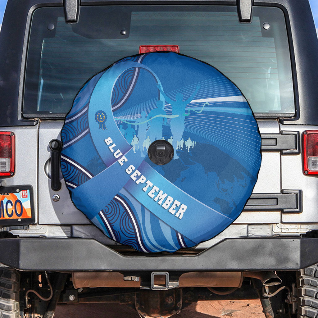 Australia Blue September Running Spare Tire Cover Blue Ribbon I'm Running For My Dad