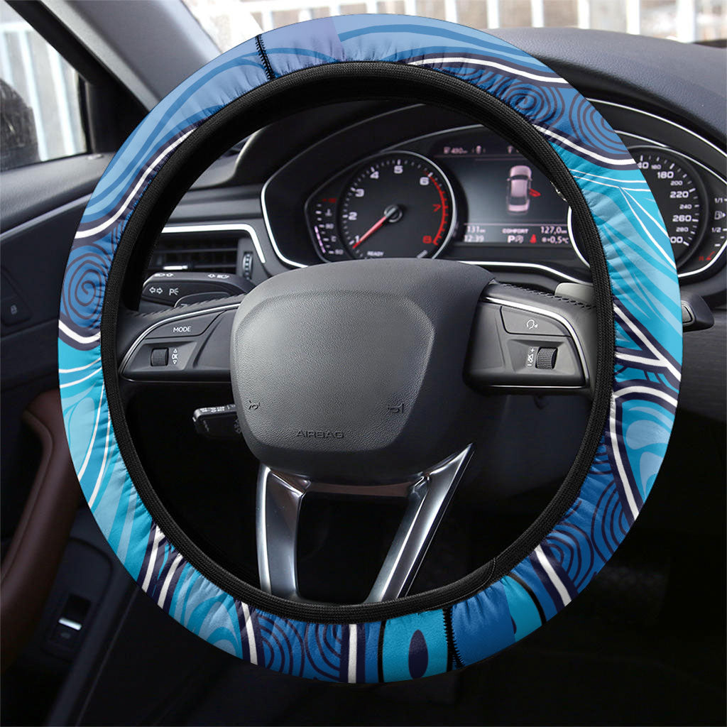 Australia Blue September Running Steering Wheel Cover Blue Ribbon I'm Running For My Dad