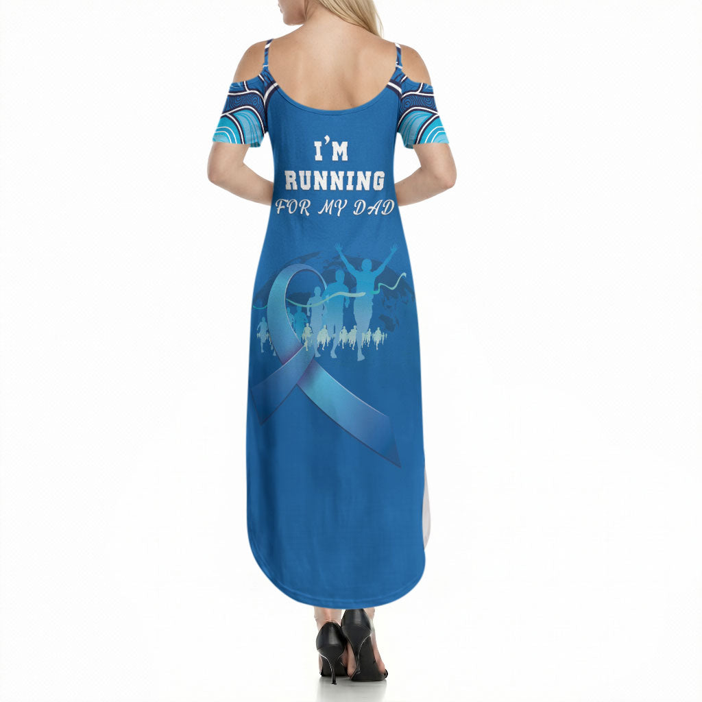 Australia Blue September Running Summer Maxi Dress Blue Ribbon I'm Running For My Dad