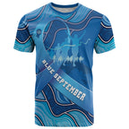 Australia Blue September Running T Shirt Blue Ribbon I'm Running For My Dad