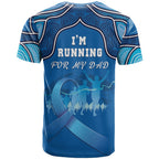 Australia Blue September Running T Shirt Blue Ribbon I'm Running For My Dad