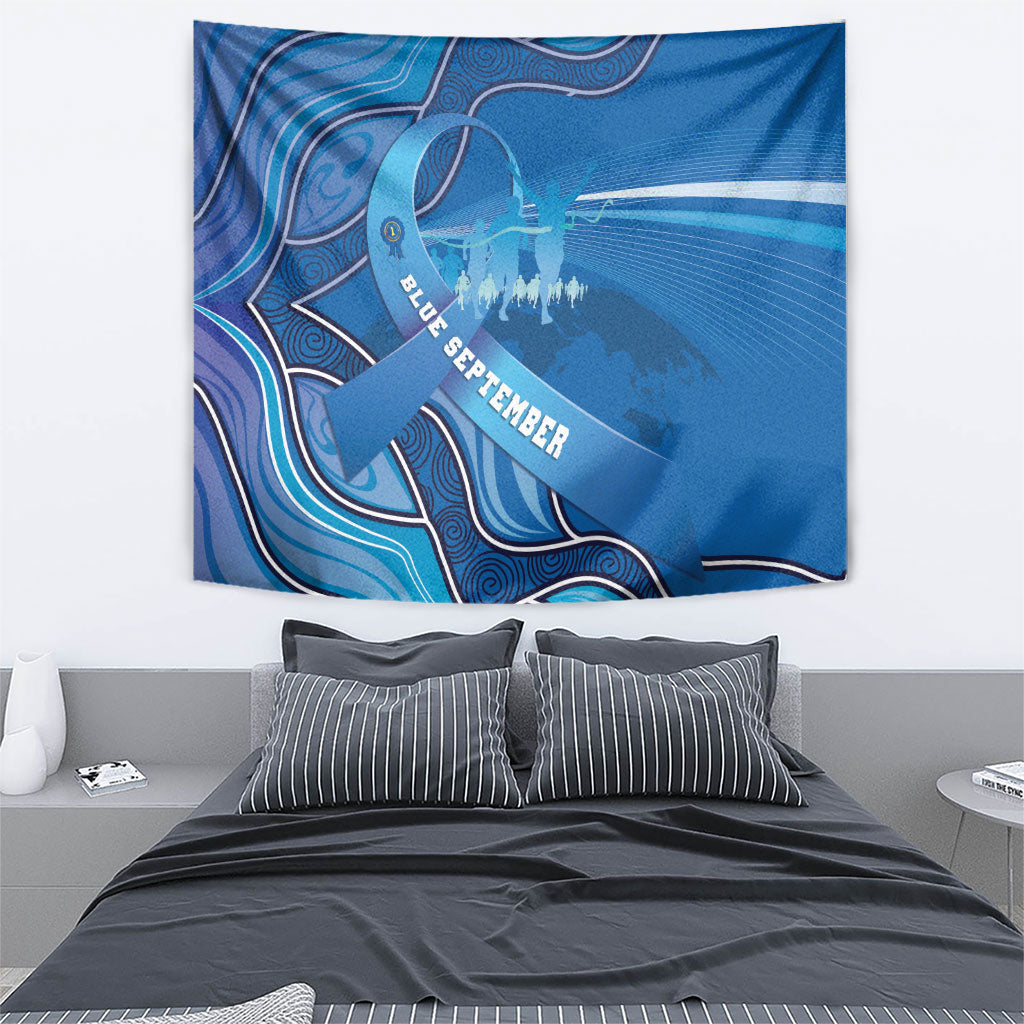 Australia Blue September Running Tapestry Blue Ribbon I'm Running For My Dad