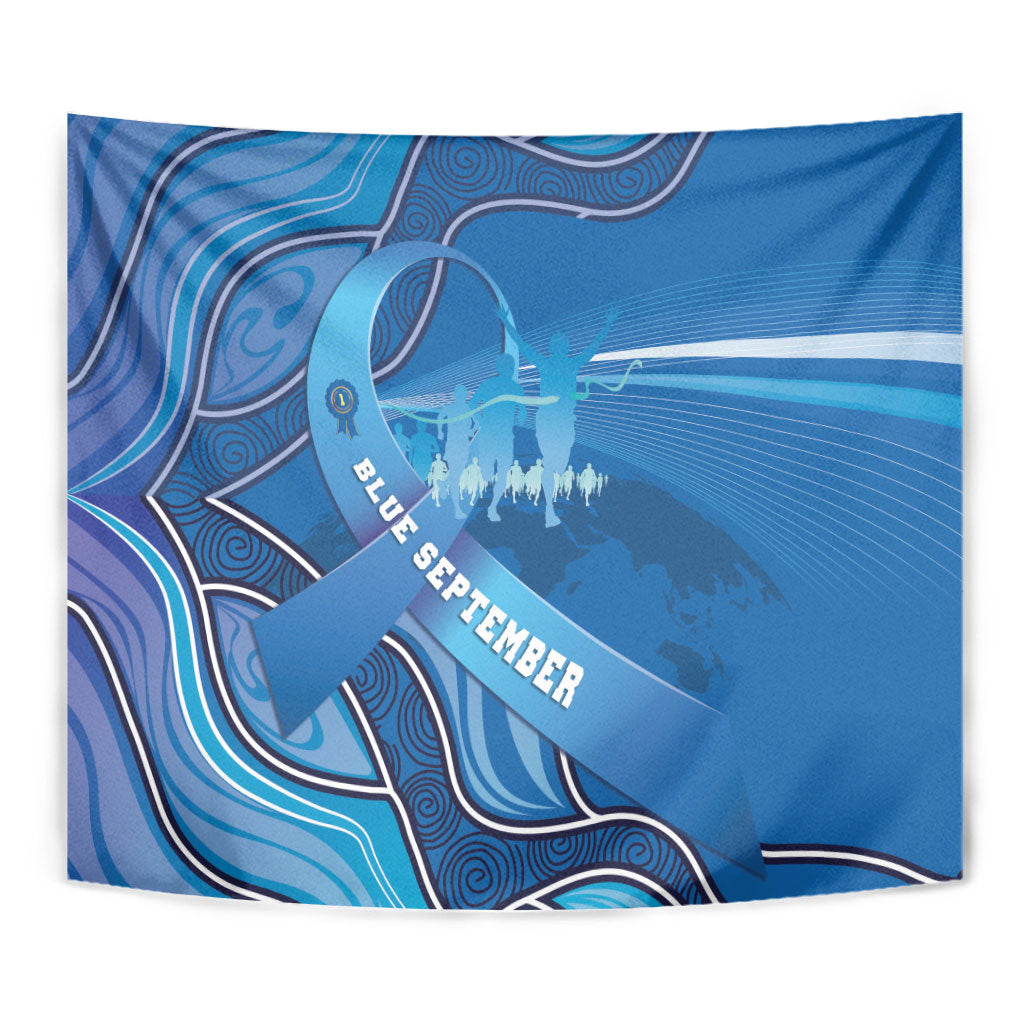 Australia Blue September Running Tapestry Blue Ribbon I'm Running For My Dad