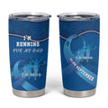 Australia Blue September Running Tumbler Cup Blue Ribbon I'm Running For My Dad