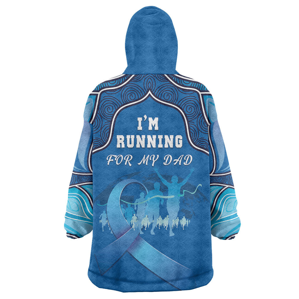Australia Blue September Running Wearable Blanket Hoodie Blue Ribbon I'm Running For My Dad