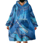 Australia Blue September Running Wearable Blanket Hoodie Blue Ribbon I'm Running For My Dad