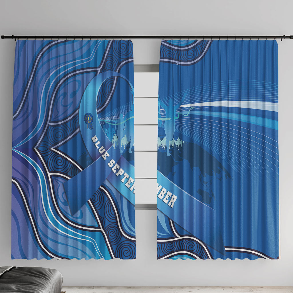Australia Blue September Running Window Curtain Blue Ribbon I'm Running For My Dad
