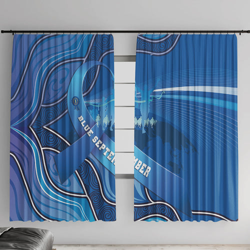 Australia Blue September Running Window Curtain Blue Ribbon I'm Running For My Dad