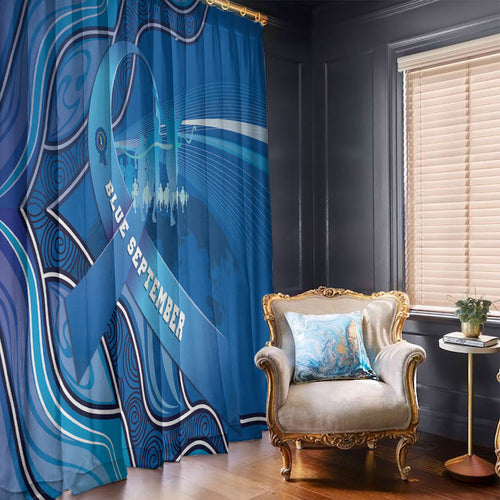 Australia Blue September Running Window Curtain Blue Ribbon I'm Running For My Dad