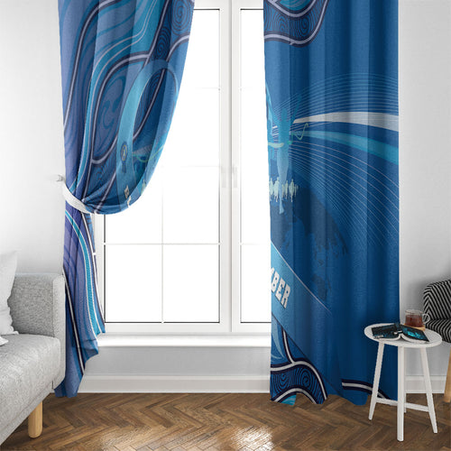 Australia Blue September Running Window Curtain Blue Ribbon I'm Running For My Dad