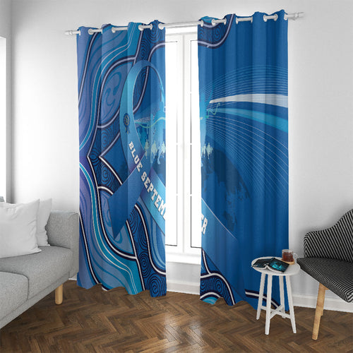 Australia Blue September Running Window Curtain Blue Ribbon I'm Running For My Dad
