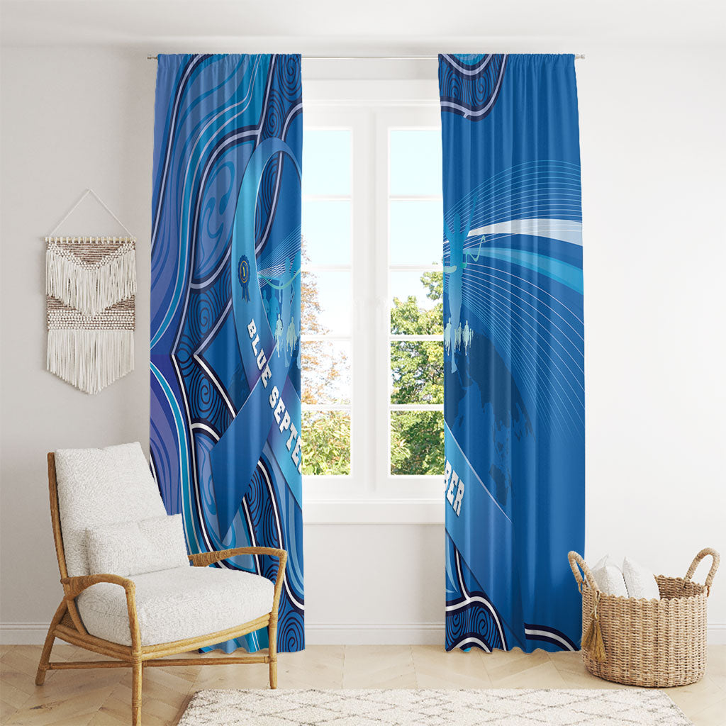 Australia Blue September Running Window Curtain Blue Ribbon I'm Running For My Dad