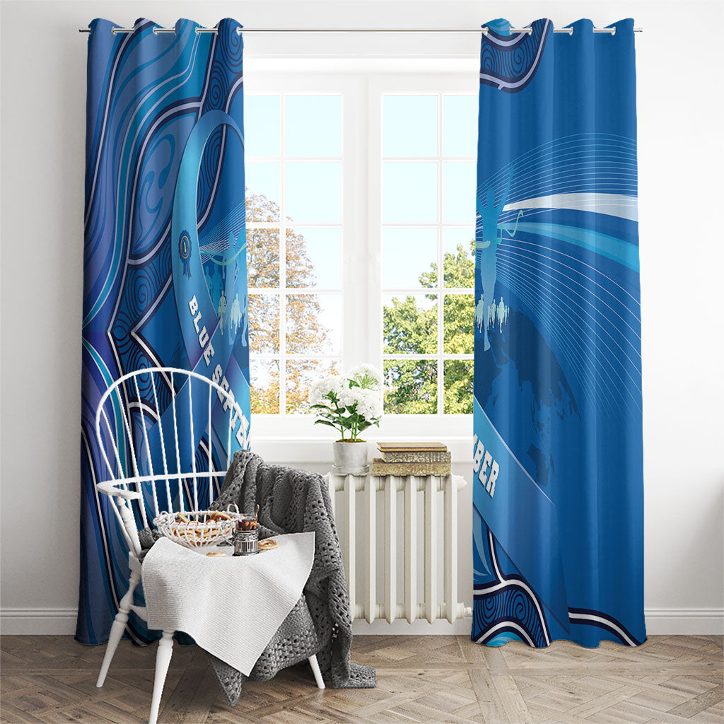 Australia Blue September Running Window Curtain Blue Ribbon I'm Running For My Dad
