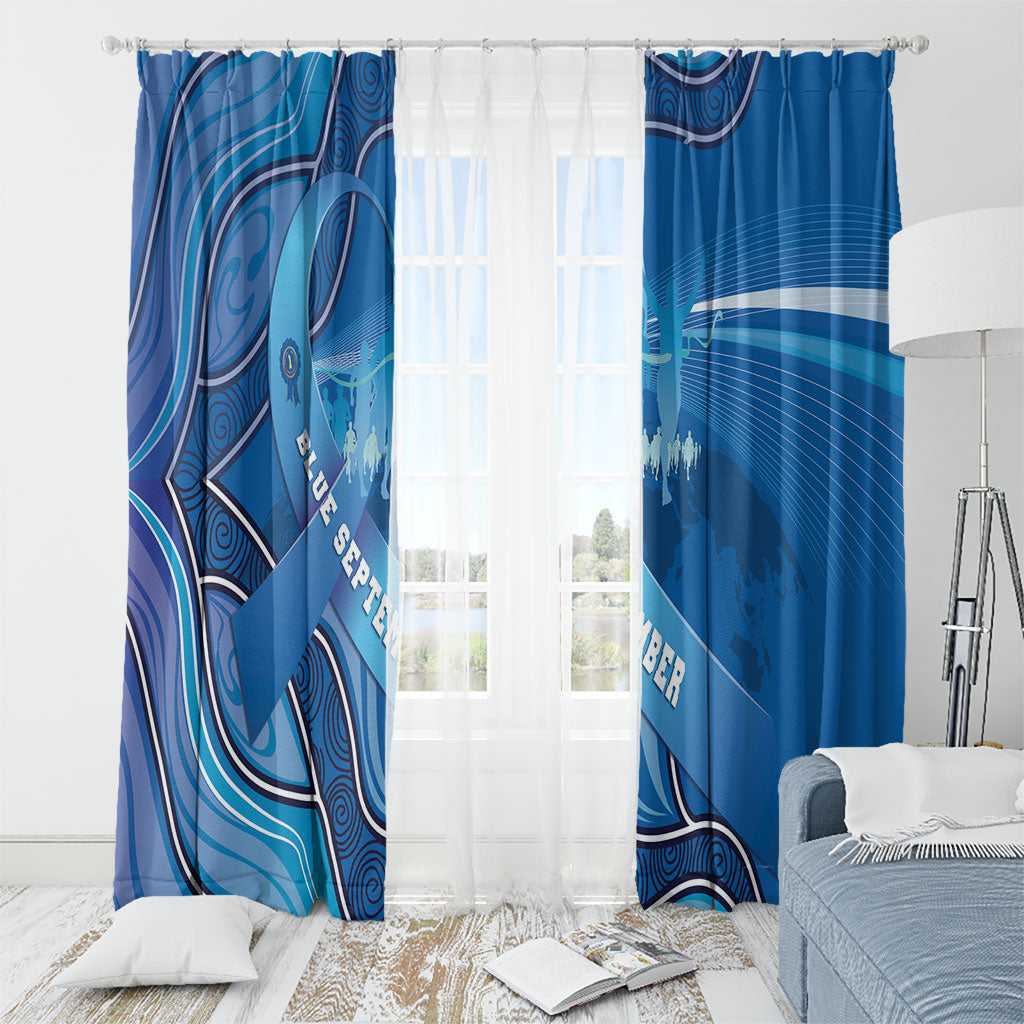 Australia Blue September Running Window Curtain Blue Ribbon I'm Running For My Dad