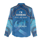 Australia Blue September Running Women Casual Shirt Blue Ribbon I'm Running For My Dad